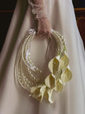 Handmade Pearl Handle Calla Lily Bouquet: Modern Bridal Accessory wedding flower