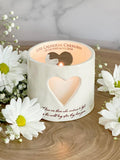 Sympathy Gift, Memorial Heart Candle, Sympathy Votive - Personalized w/ Name & Date - There are those who continue to light up the world... sympathy flower