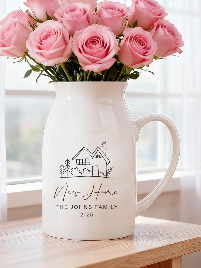 Custom New Home Gifts,Housewarming Gift, Our First Home Gifts Flower Vase, First House Gifts, Moving In Gifts, Unique Gifts For Couple house warming flower