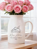 Custom New Home Gifts,Housewarming Gift, Our First Home Gifts Flower Vase, First House Gifts, Moving In Gifts, Unique Gifts For Couple house warming flower