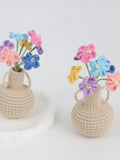 crochet flowers in vase Christmas gift, knitted flower, desk decor, teacher gift, house warming gift, personalized gift, artificial flower house warming flower