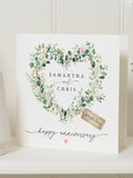 Anniversary Card, Personalised Anniversary Card, Wedding Anniversary Card, Anniversary Card for Couple, Heart Floral Anniversary Card ANNIVERSARY