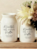 Personalized Condolence Gift, Memorial Vase, A Beautiful Soul is Never Forgotten, Loss of Mother Gift, Gift for funeral, Dad Loss Gift sympathy flower