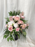 Pink grave flowers and cemetery cone, memorial pink arrangements, cemetery and funeral arrangement, remembrance vase, black friday sale sympathy flower
