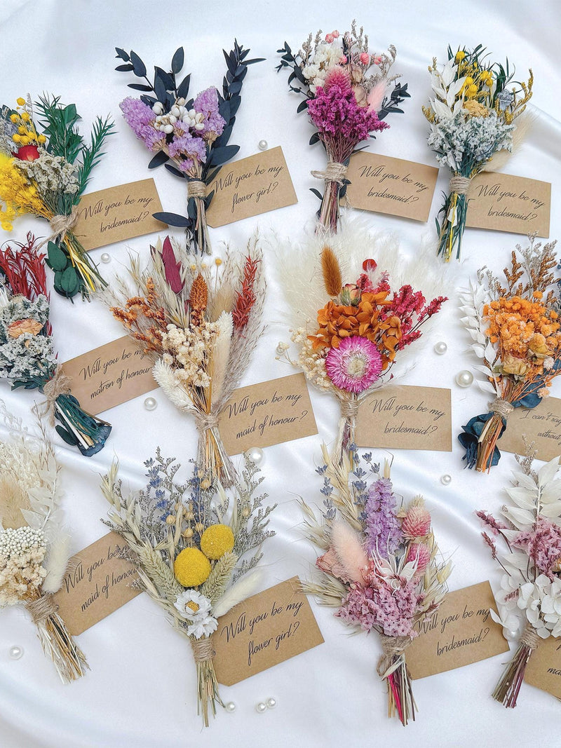 Dried Flower Mini Bouquet, Bridesmaid Proposal Gift, Wedding & Home Decor, Party favors, Bridesmaid gifts wedding flower