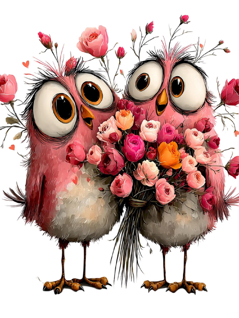 Quirky Valentine Birds Clipart Ð Watercolor Romantic Love Animal PNG Set (Digital Download) 30 PNG Love Romance Flower