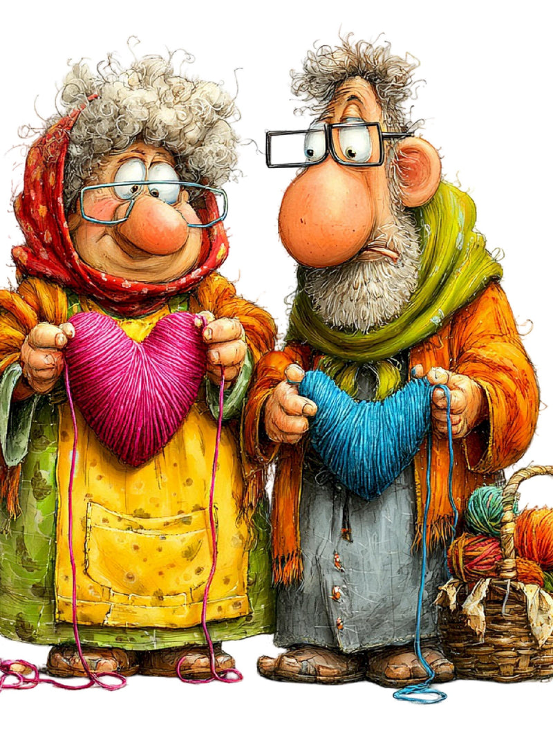 Quirky Valentine Elderly Couple Clipart Ð Watercolor Romantic Love PNG Set (Digital Download) 21 PNG Love Romance Flower