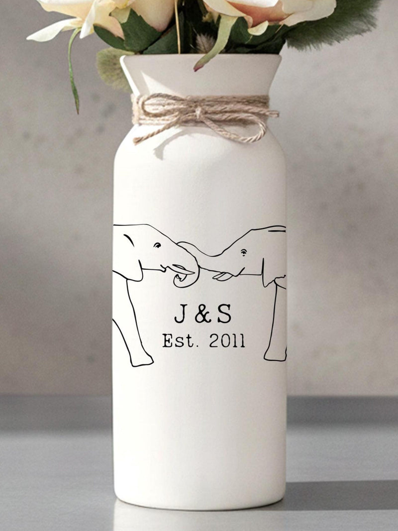 14th anniversary gift ivory wedding gifts for him her wife vase flower custom vase personalized monogrammed ANNIVERSARY