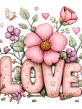 12 PNG Floral LOVE Clipart Ð Romantic Flower Letters PNG for ValentineÕs Day Decor, Wedding Art, Cardmaking, Scrapbooking Design Love Romance Flower