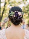 Wedding flower headpiece Purple blush floral hair comb pink plum bridal hair piece flowers floral hair accessories flower hair comb wedding wedding flower