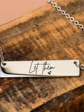 Let Them Necklace: Inspirational Stainless Steel Bar Pendant sympathy flower