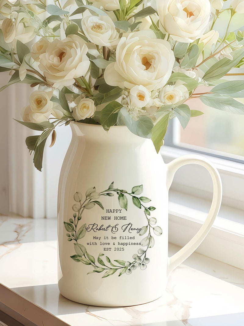 Personalized New Home Gift, Flower Vase for New Home Occasion, Housewarming Gift For Couple, Moving In Gift for Friend, New Home Owners Gift house warming flower