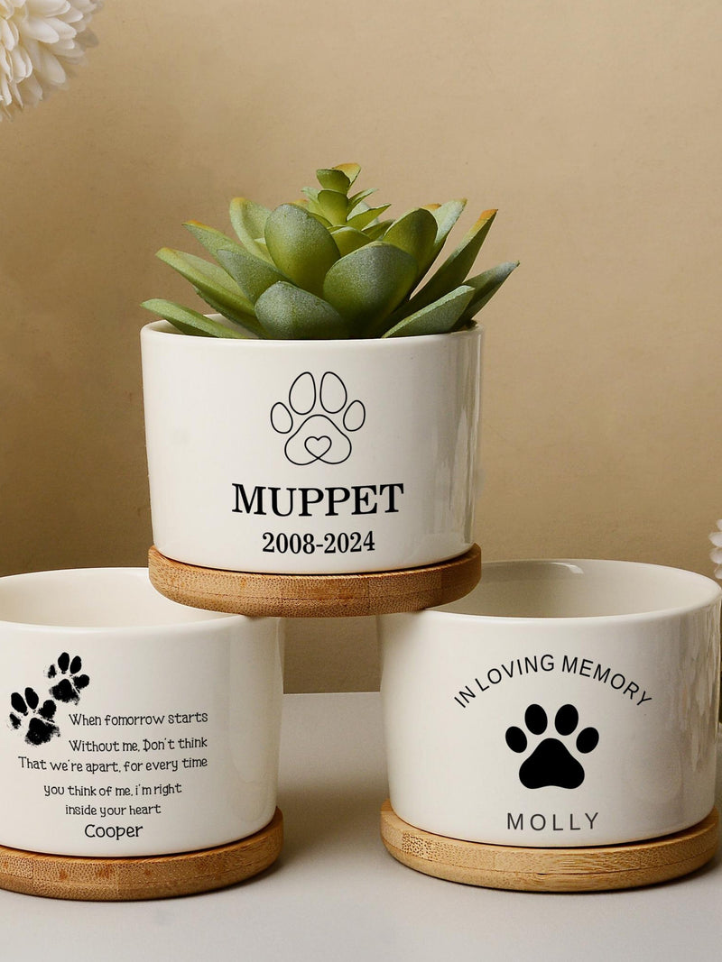 Personalized Pet Memorial Plant Pot,Dog Sympathy Gifts,Planter With Pet Name,Memory For Loss Of Dog,Dog Mom Gift,Pet Owner Rememberance Gift sympathy flower