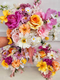 Sorbet Sunset colourful faux Wedding flower bouquets. Bouquet