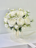 Elegant White Peony & Rose Bridal Bouquet with Soft Green Accents, Wedding Bouquet Bridesmaid Bouquets wedding flower