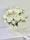 Elegant White Peony & Rose Bridal Bouquet with Soft Green Accents, Wedding Bouquet Bridesmaid Bouquets Bouquet