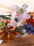 Handmade Glass Birth Month Flower Bouquet,Glass Birth Flower, Birthday Gift for Mom/Friends, Christmas Gift for Her, Home Decor birthday flower