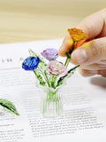 Handblown Mini Glass Rose Bouquet Ð Delicate Desktop Decor ANNIVERSARY