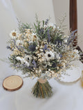 Daisy+Thistle Baby's Breath Wildflower Bouquet for Wedding Sage Green Eucalyptus Bridal Bouquet wedding flower