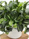 Lush Faux Plant with Vivid Green Leaves in Elegant Ceramic Vase, Large Artificial Houseplant Decor, Greenery for Living Room, Desk Plant faux plants