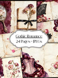 Gothic Romance Journal Pages, Vintage Roses Printable (Digital Download) Love Romance Flower