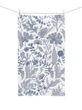 White and Blue Flower Hand Towel Botanical Home Decor Gift Nature Design Bathroom Decor House Warming Gift Wedding Anniversary Gift for Mom house warming flower