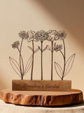 Wood Birth Flower For Mom, Wooden Birth Flower Garden, Engraved Keepsake, Grandma Garden, Home Decor, Gift for Mom, Christmas gift birthday flower
