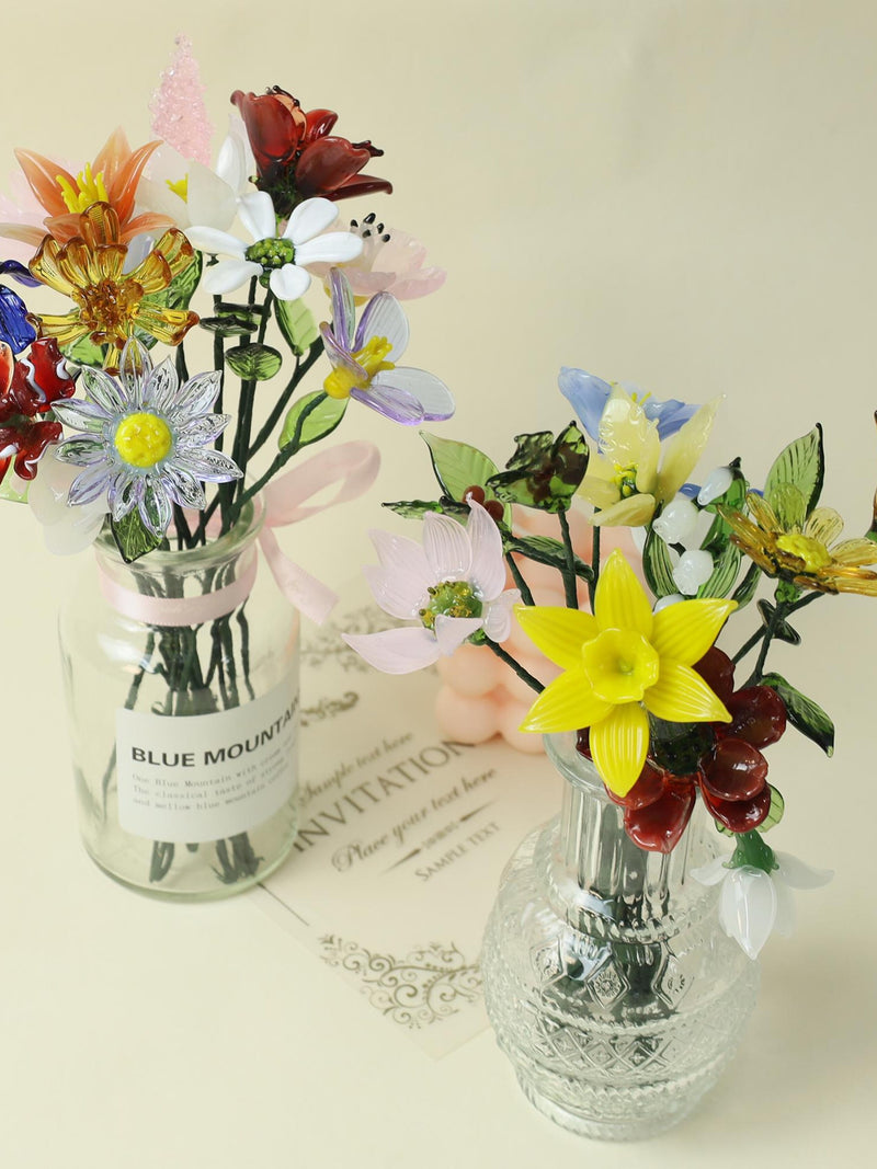 Glass Birth Month Flower, Glass Flower Bouquet, Birth Month Flower, Personalized Gifts, Gift for Her, Birthday Gift, Mother's Day Gift birthday flower