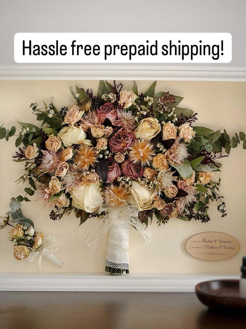 Wedding Bouquet Preservation Shadowbox Keepsake Frame: Flower Preservation Memory Box Bouquet