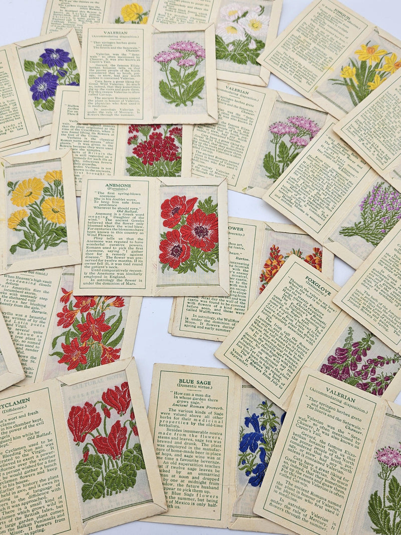 Kensitas silk Flowers Cigarette Cards C1930s - Small, 2nd Series silk flower