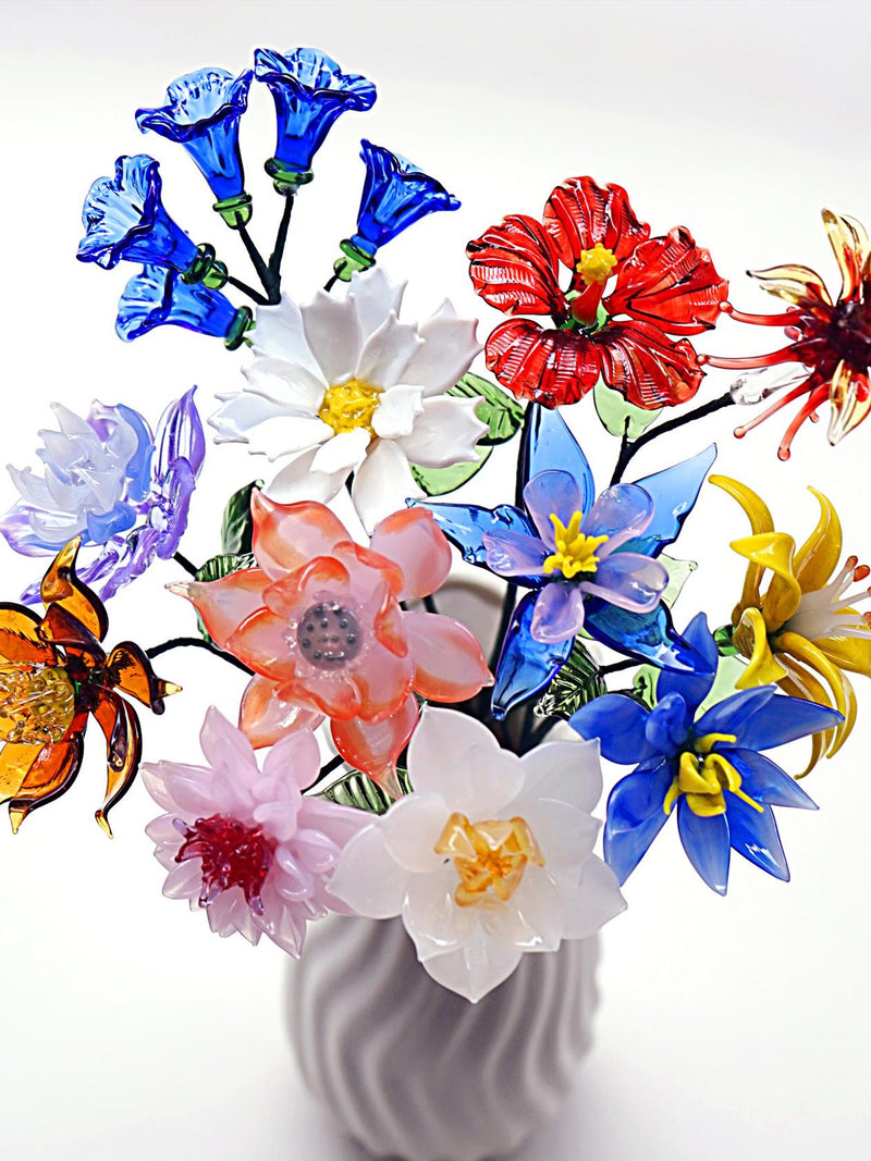 Glass Birth Month Flower, Birth Flowers Bouquet, Anniversary & Birthday Gift, Wedding Gift Birthday Gift for Her, Personalized Gift for Her birthday flower