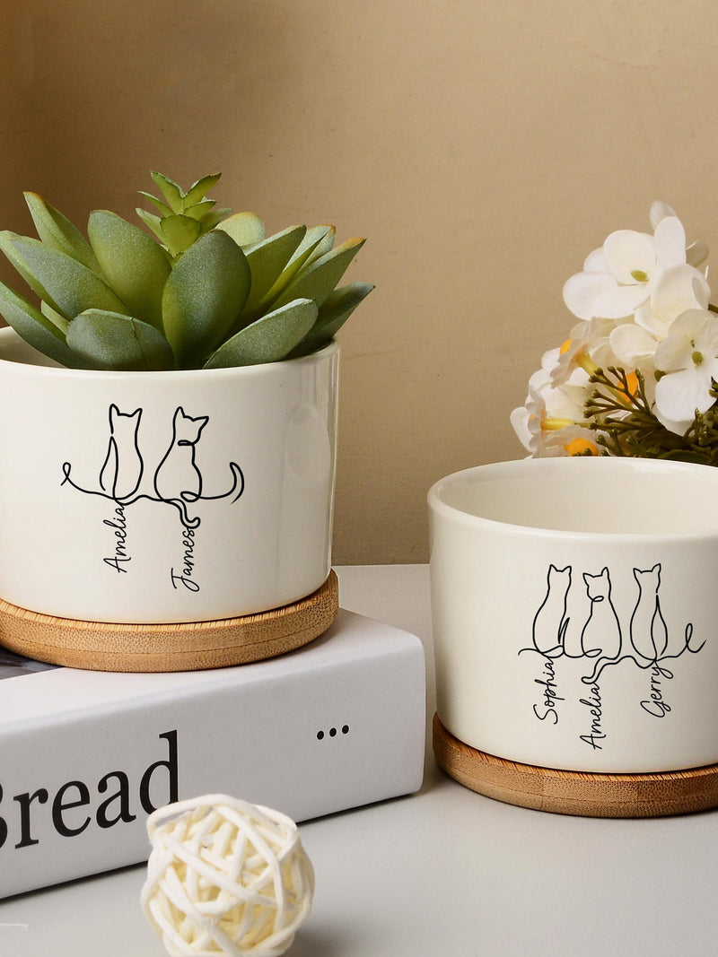 Personalized Cat Memorial Planter,Cat Loss Sympathy Gift,Cat Loss Gift,Cat With Wings And Name Succulent Pot,Cat Lover Gift,Cat Mom Gifts sympathy flower