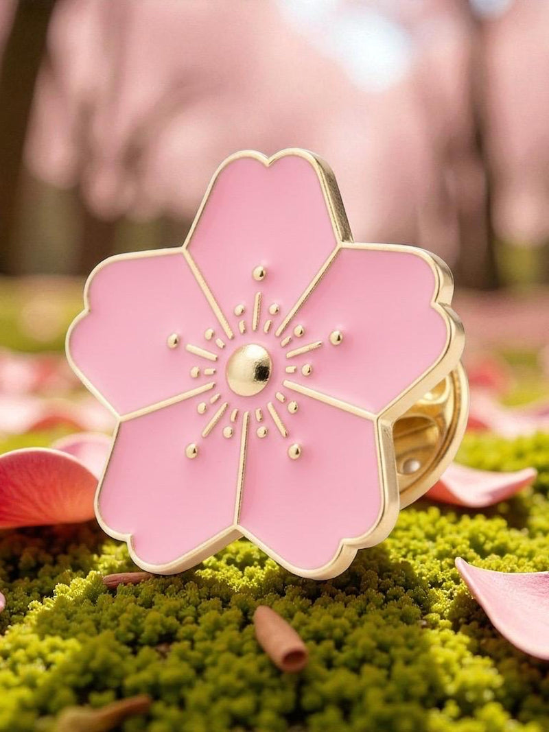 Cherry Blossom Enamel Pin: Flower Lapel Accessory FLOWER DELIVERY