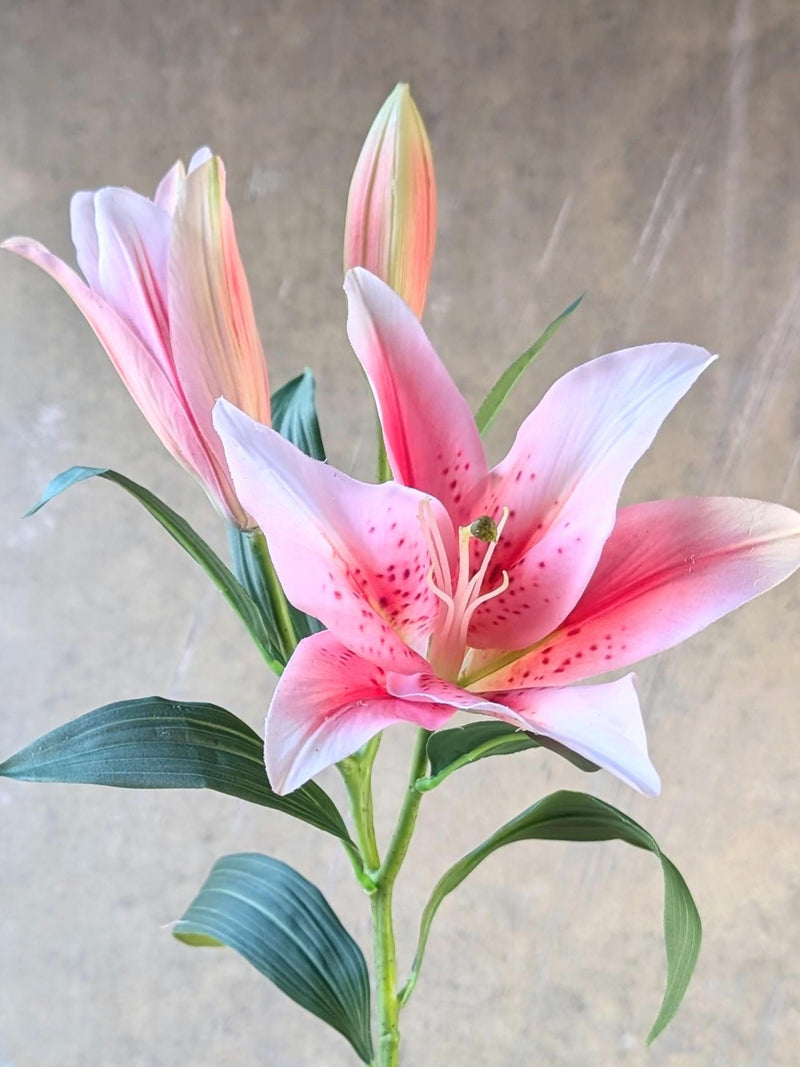 Real Touch Pink Lily Spray - Artificial Flowers / Wedding / Bouquet / Arrangement / Living Room Decor / Design / Centerpiece / Home / Gifts FLOWER DELIVERY