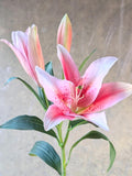 Real Touch Pink Lily Spray - Artificial Flowers / Wedding / Bouquet / Arrangement / Living Room Decor / Design / Centerpiece / Home / Gifts FLOWER DELIVERY