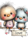 Quirky Love Birds Clipart Ð Watercolor Romantic Animal PNG Set (Digital Download) 33 PNG Love Romance Flower