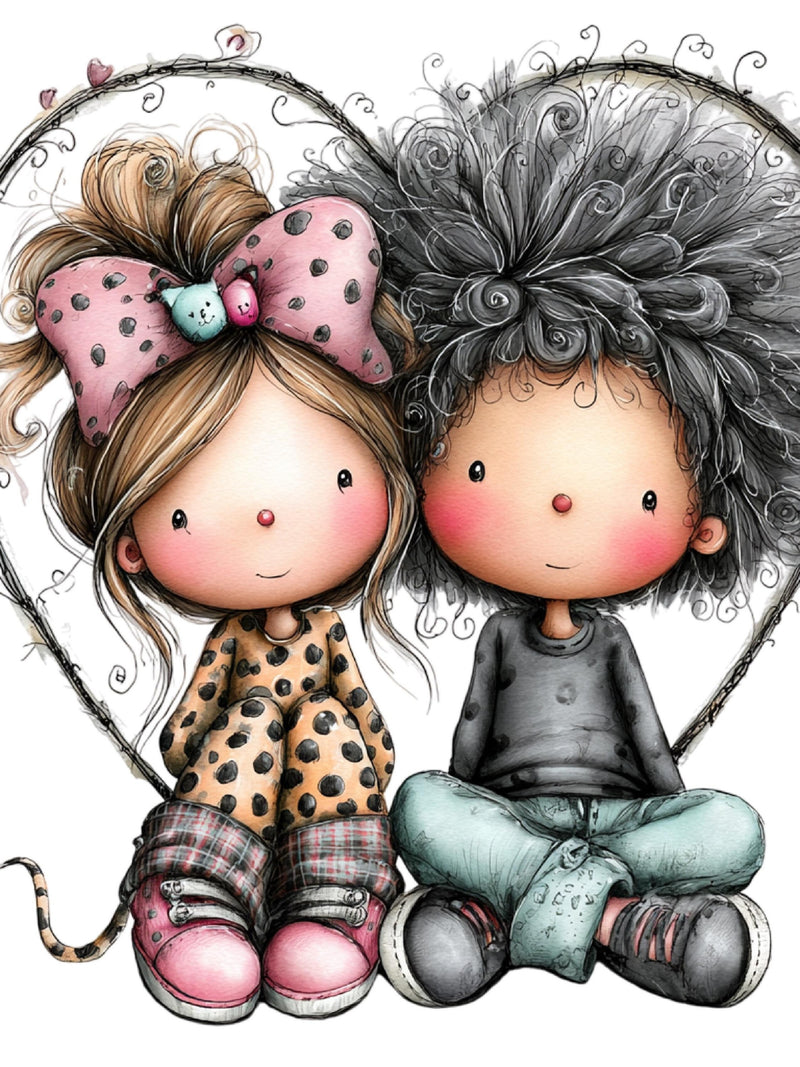 Whimsical Couple Clipart Ð Watercolor Romantic Love People PNG Set (Digital Download) 34 PNG Love Romance Flower