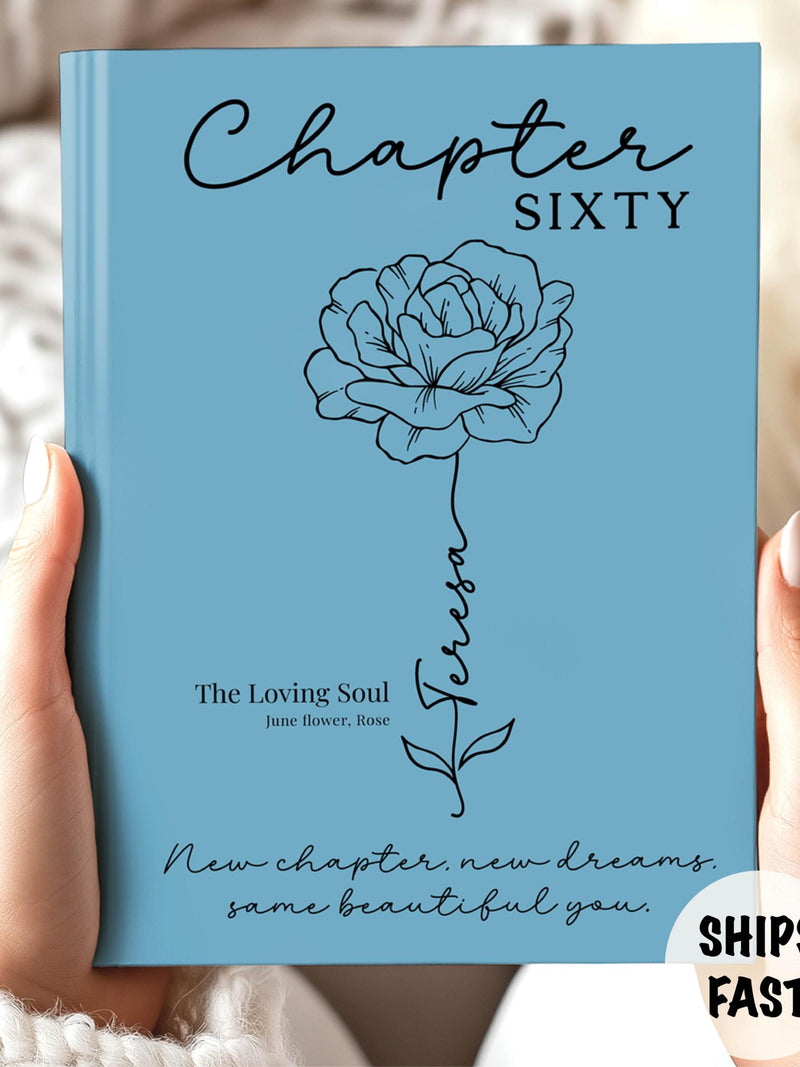 60th birthday journal for women Personalized birth flower notebook Custom journal Grandma 60th birthday presents Mom diary Femininity gifts birthday flower