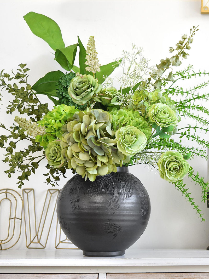 Green Silk Floral Bundle: Mixed Foliage, Faux Arrangement for Home & Events silk flower