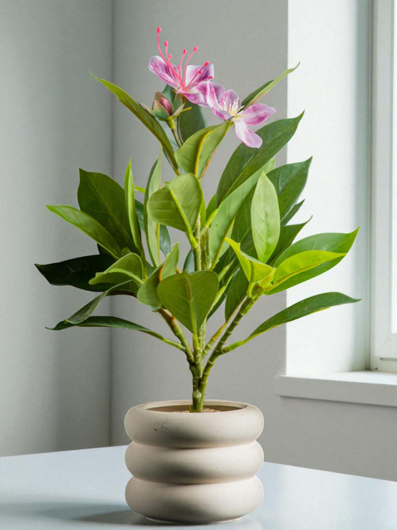 Artificial Azalea Ficus Plant - Realistic Faux Greenery Bush for Home & Office Decor - Modern Fake Foliage - Outdoor Indoor Silk Plant faux plants