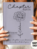 Best friends 50th birthday gift for her Birth month flower notebook Name journal Mom Wife Daughter diary Milestone birthday femininity gifts birthday flower
