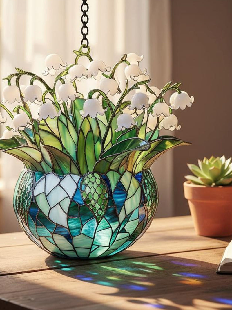 Lily Of Valley Acrylic Suncatcher, Window Hanging Decor, Floral Art Panel FLOWER DELIVERY