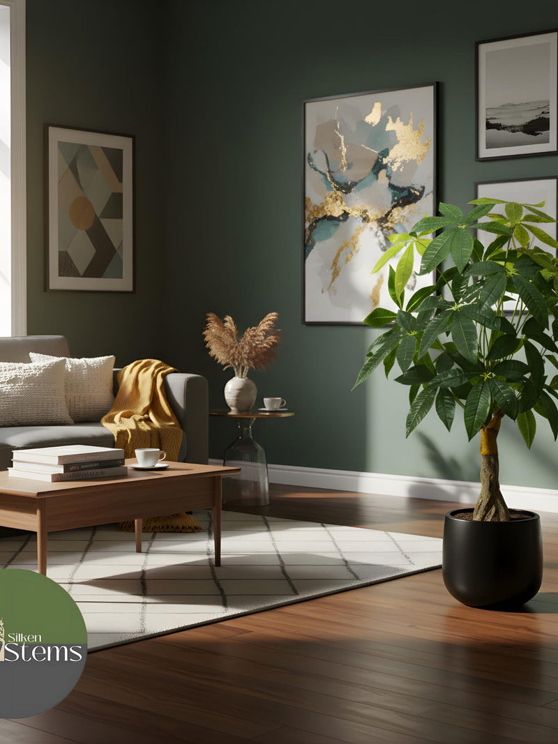 Artificial Money Tree, Large Silk Plant, Faux Floor Greenery Decor faux plants