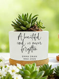 Personalized Memorial Planter,Memorial Gift,Celebration of Life,Condolences Gift,Gift for Grieving,Sorry For Your Loss,Succulent Pot sympathy flower