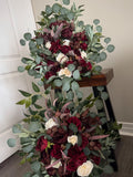 Burgundy Ivory Aisle Flowers Set of 2 Floor Arch Arrangement Wedding Aisle Marker Arbor Arrangement Flowers Eucalyptus Wedding wedding flower
