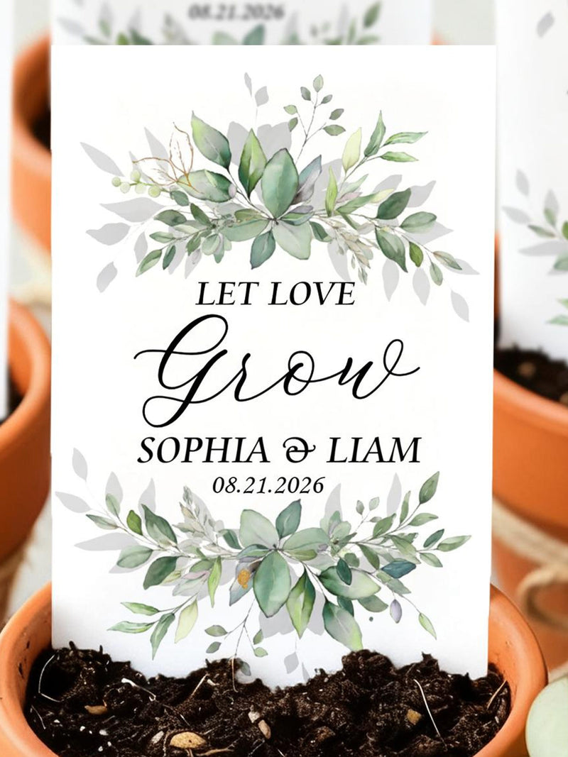 Personalized Eco-Friendly Seed Wedding Favors/Wildflower Seed Packet Favors with Seed Included/Let Love Grow/Bulk Bridal Shower Guest Favors seeds bulk