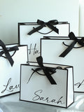 Personalized Name Gift Bags, Ribbon Tie Rope Gift Bags, Thank You Gift Bags, Birthday Gift Bags, Wedding Gift Bags, Bridesmaid Gift Bags birthday flower