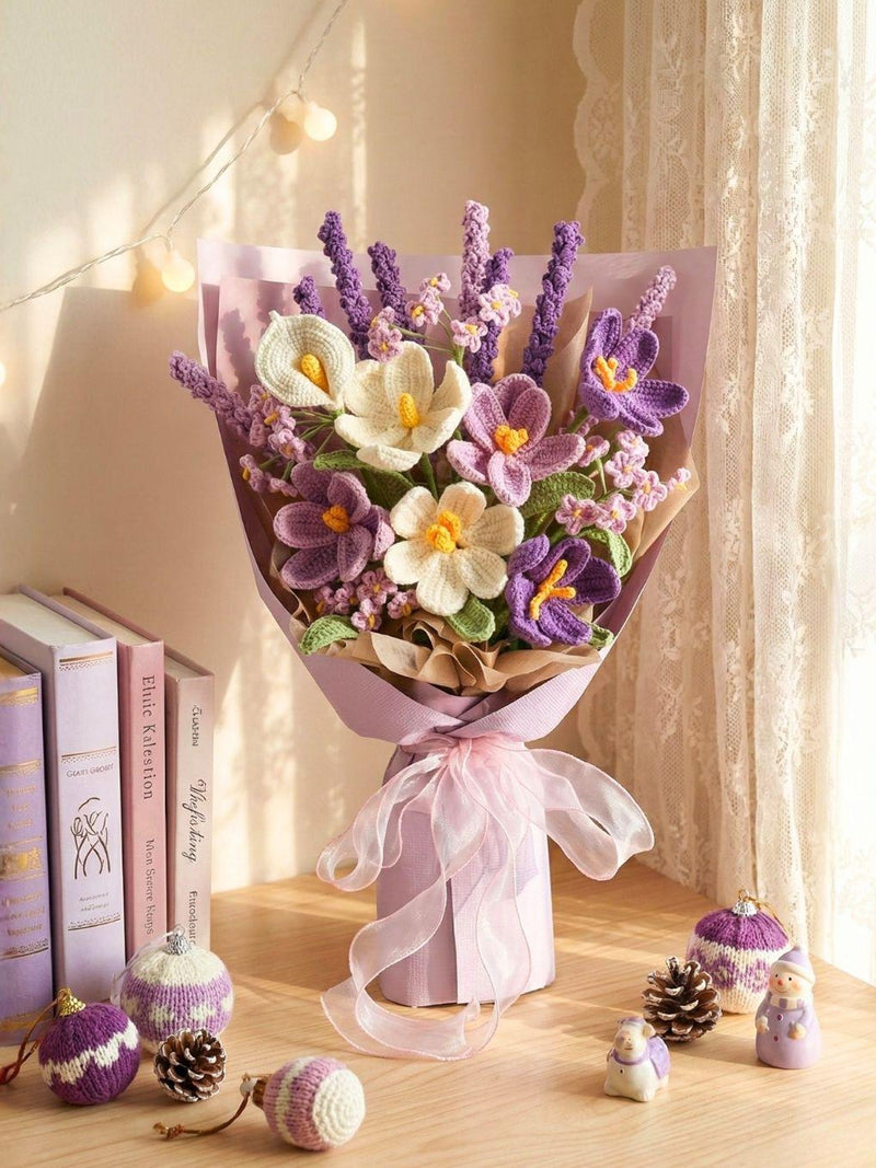 Purple Crochet Bouquet Ð Handmade Flower for Mother's Day / Class of 2026 Graduation Gift birthday flower