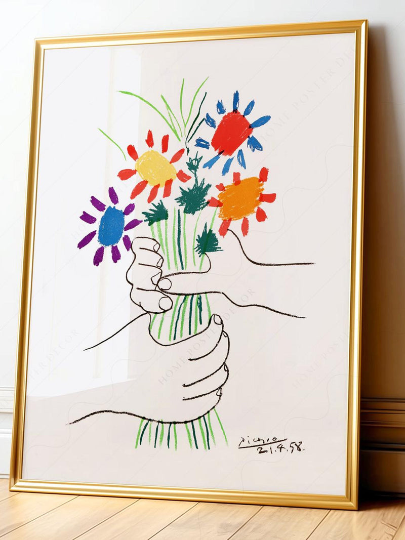 Picasso Bouquet of Peace Art Print, Colorful Floral Gallery Wall Decor ANNIVERSARY