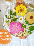Custom Birth Flower Family Bouquet: Personalized Pressed Flower Art birthday flower
